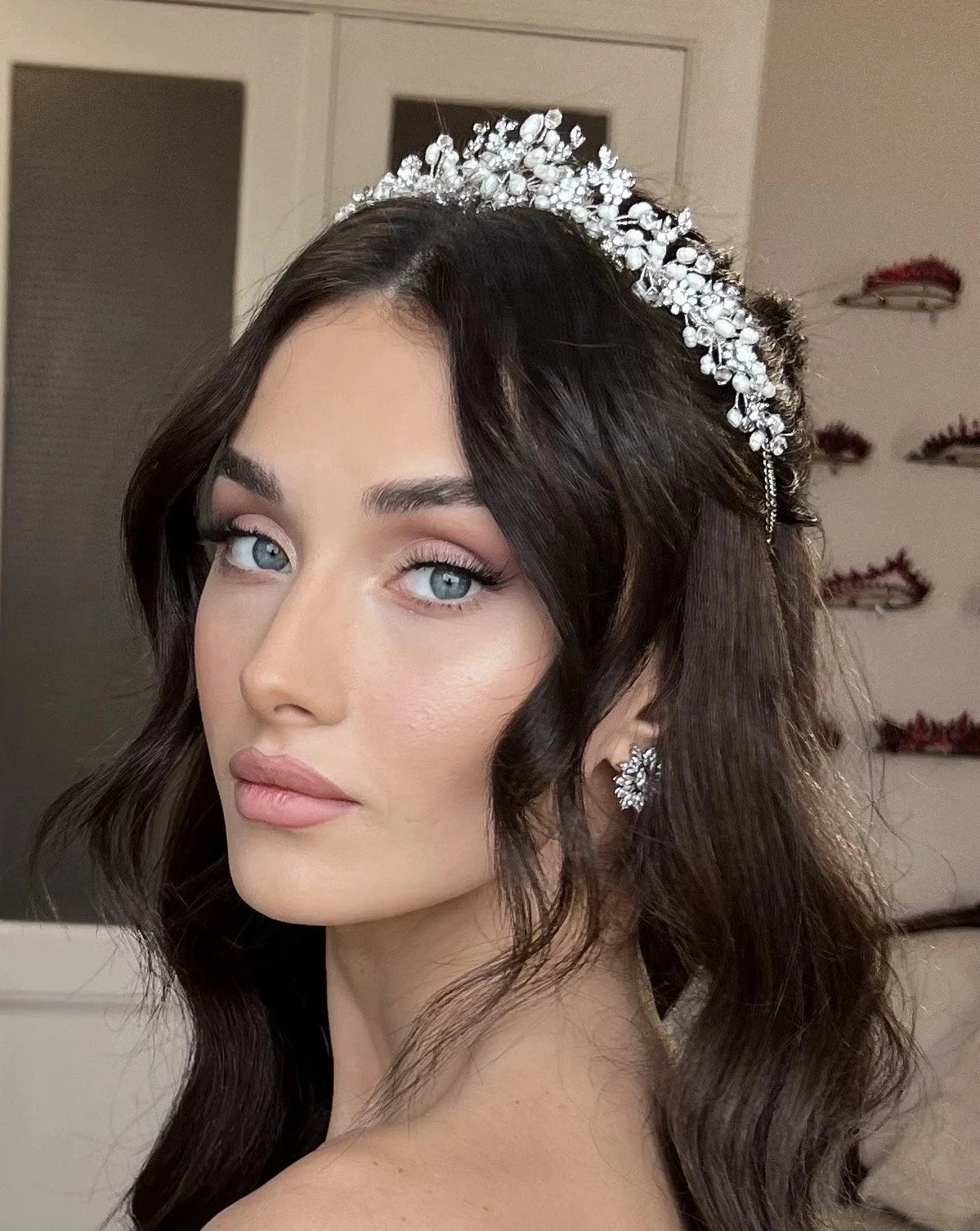 ARABELLA Swarovski Crystals and Pearls Tiara Headpieces Miami