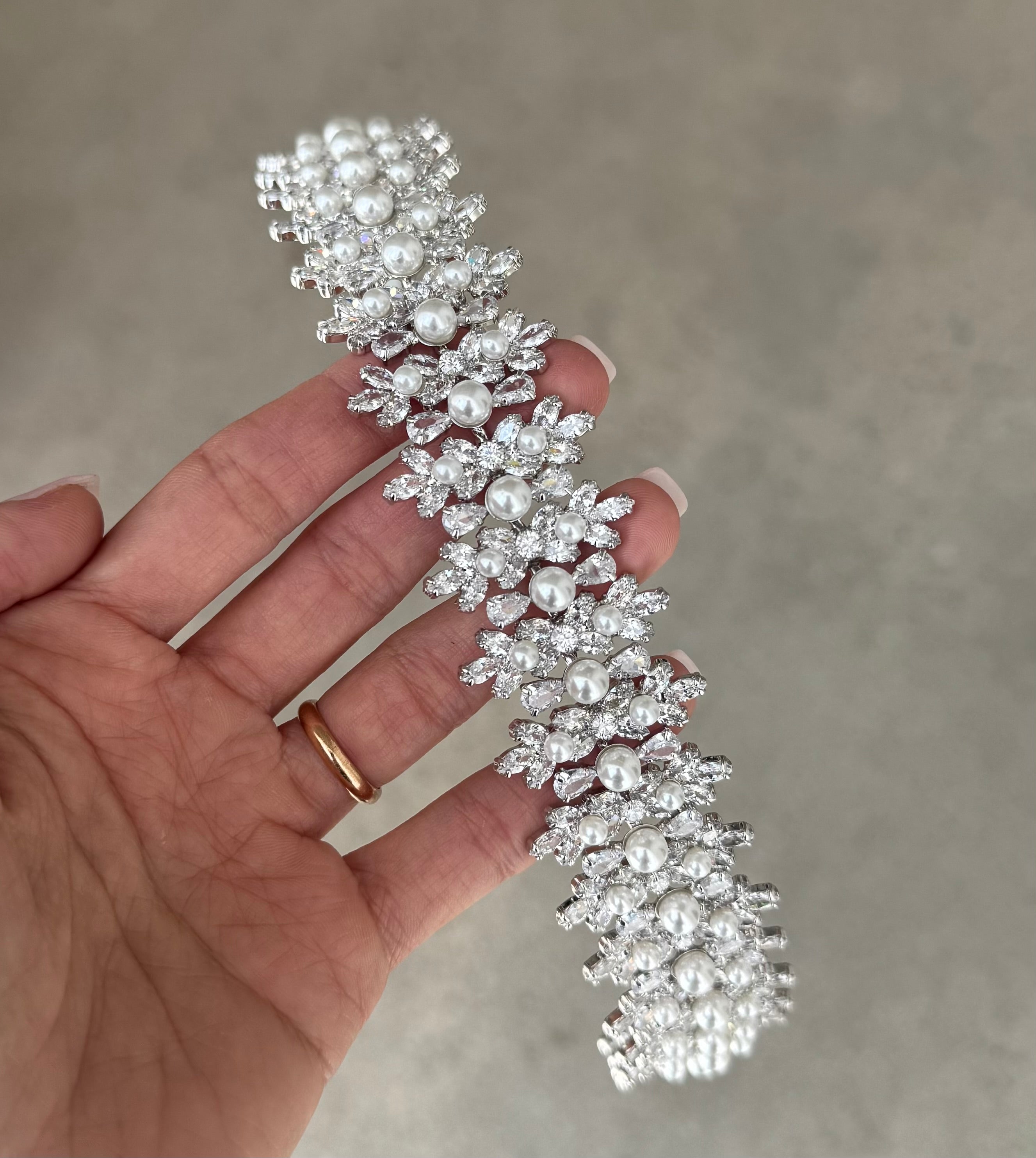 GIANNA with Pearls - Swarovski Crystals and Pearls Multi-Use Headpiece