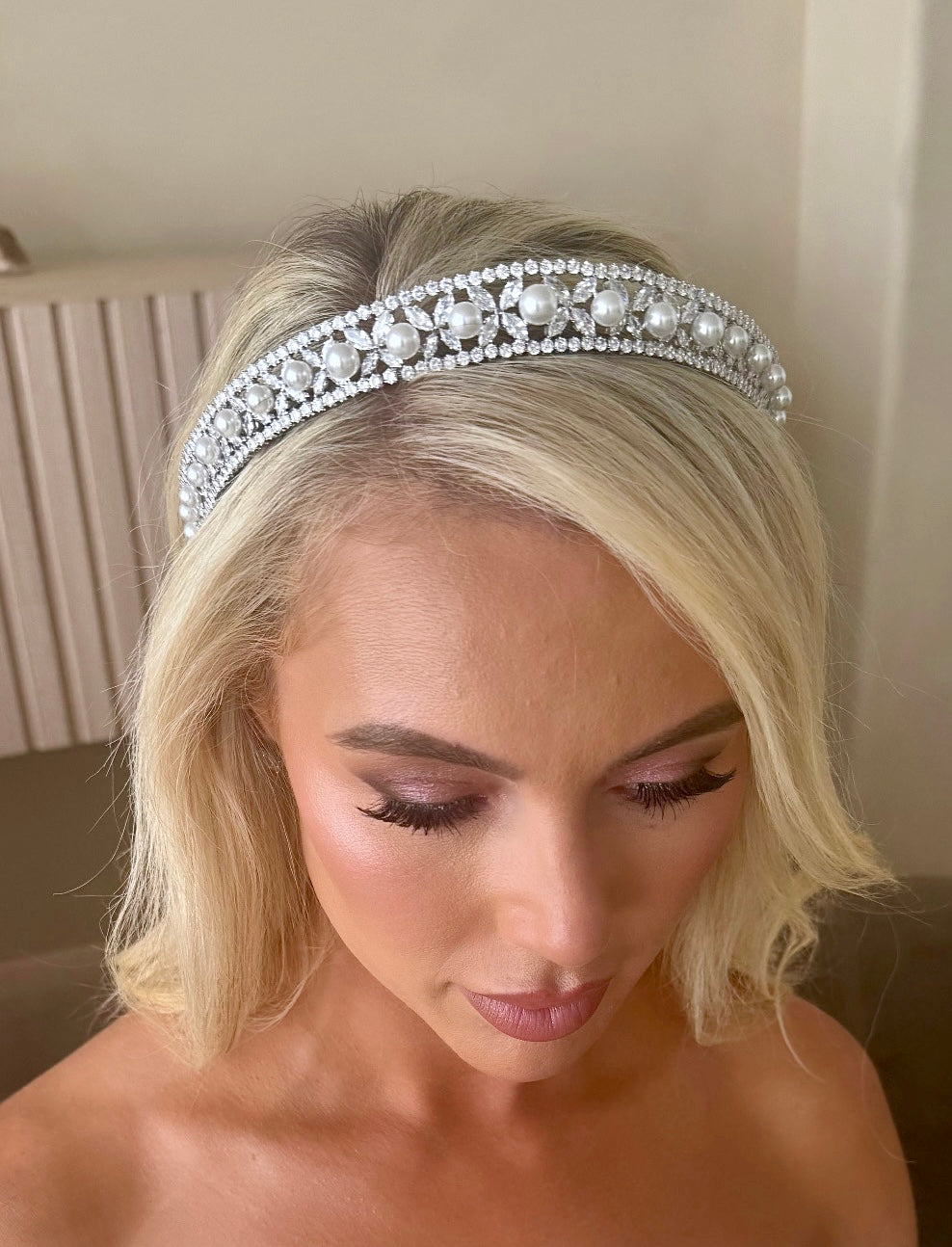 ROSA - Simulated Diamonds and Pearls Tiara - RTS