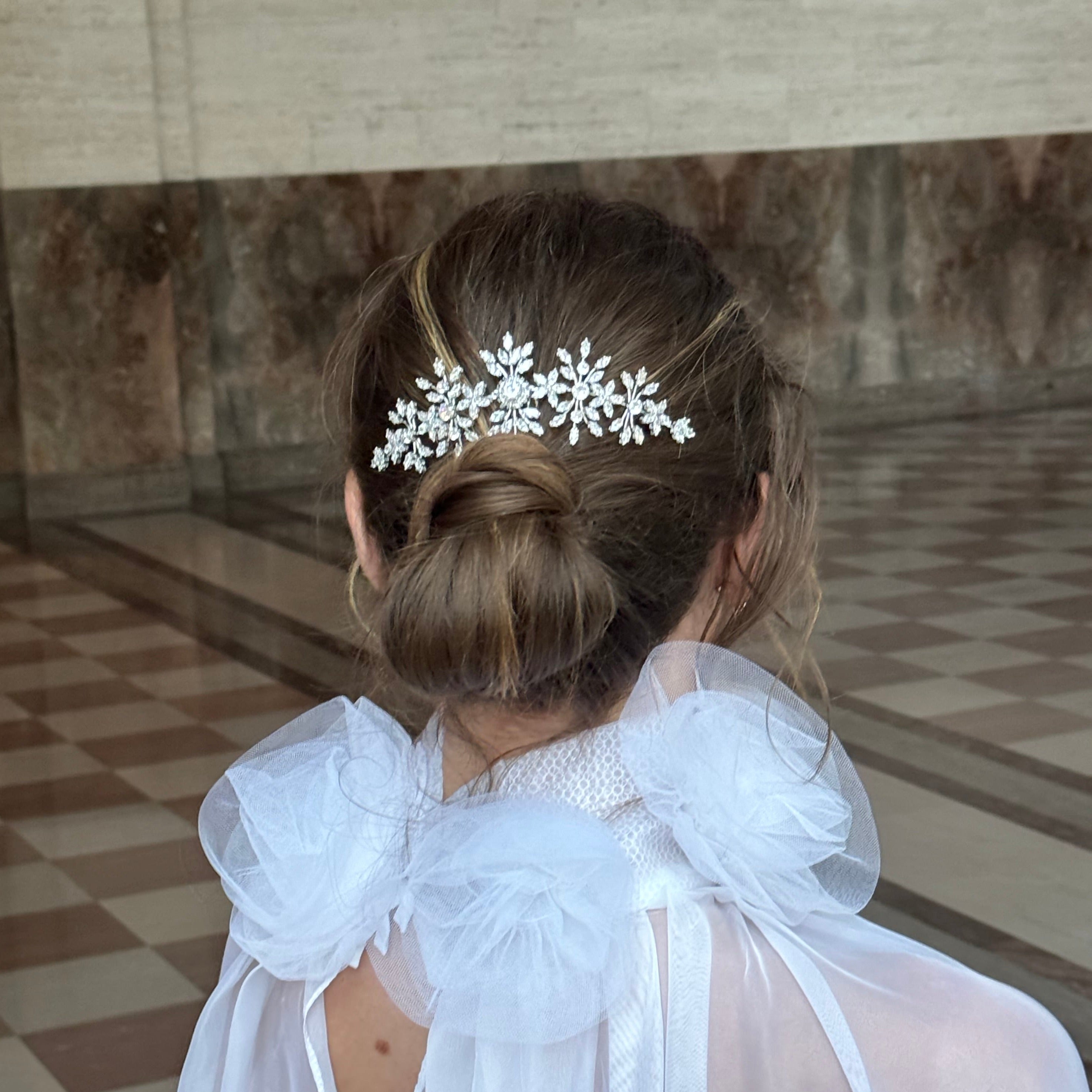 JULIA - Simulated Diamonds Bridal Hair Comb -RTS