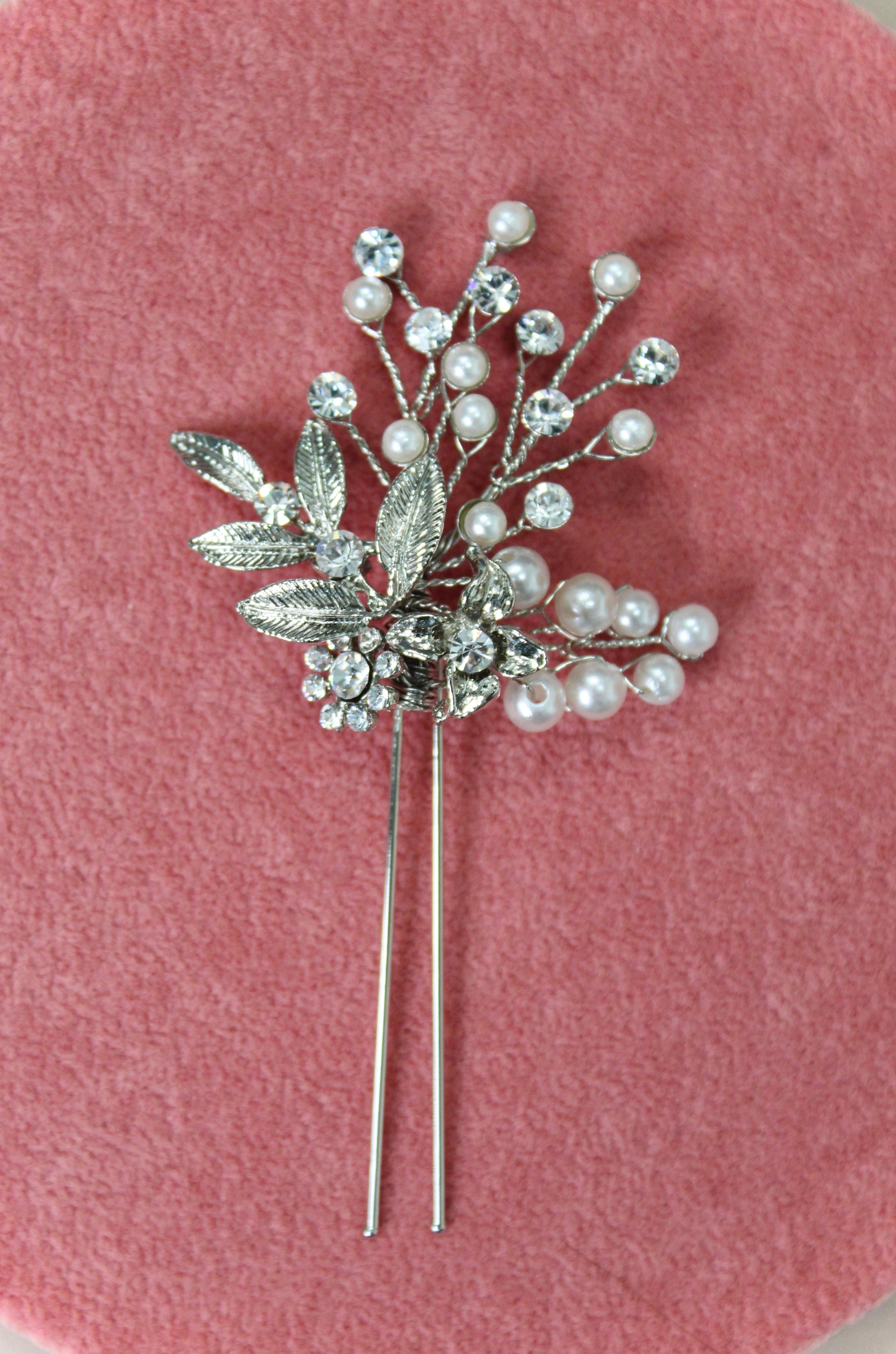 NALA - Swarovski Crystals and Pearls Hair Pin -RTS