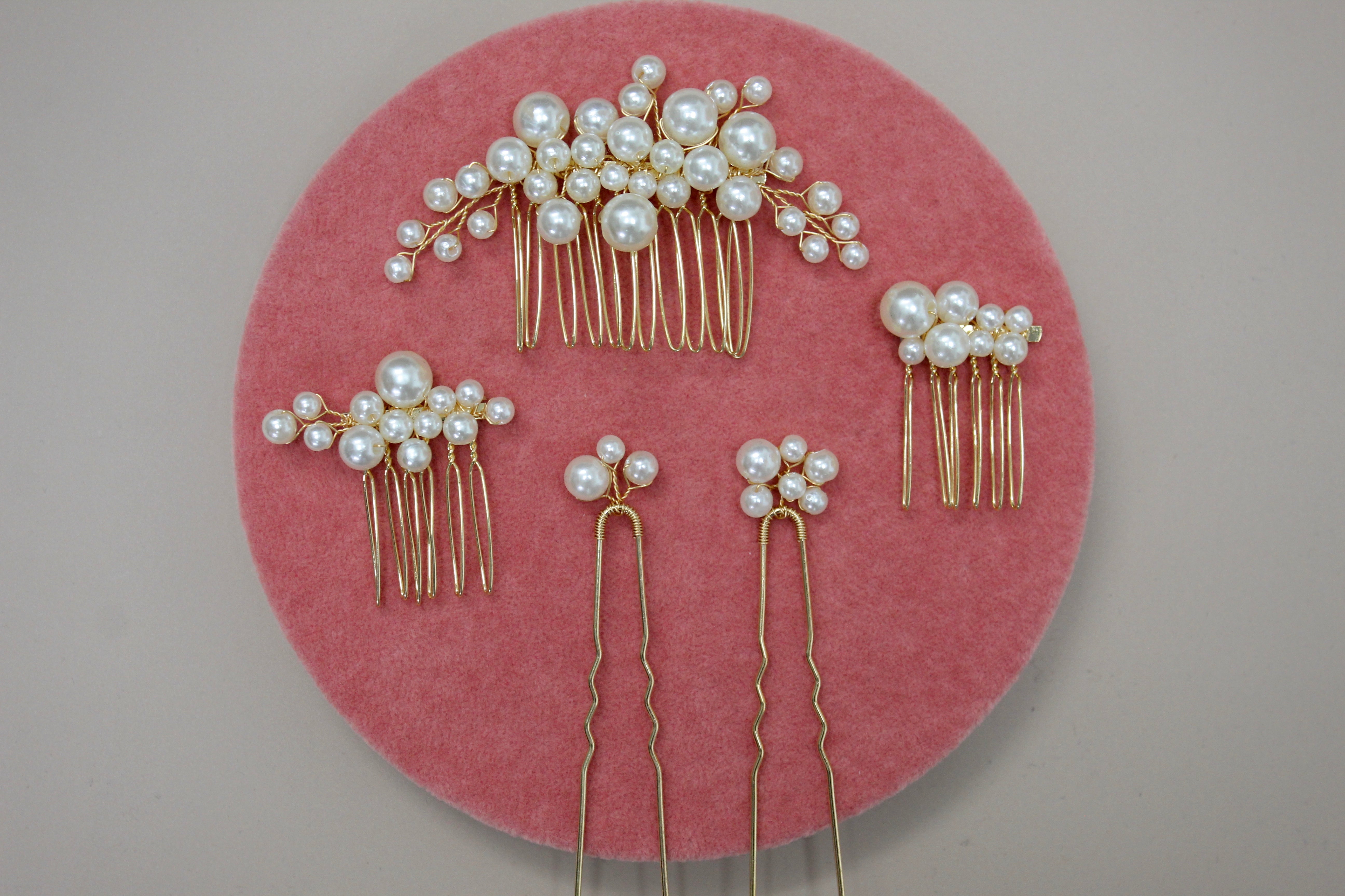 ADELE - Flowers Five-Piece Hair Pins and Combs Set