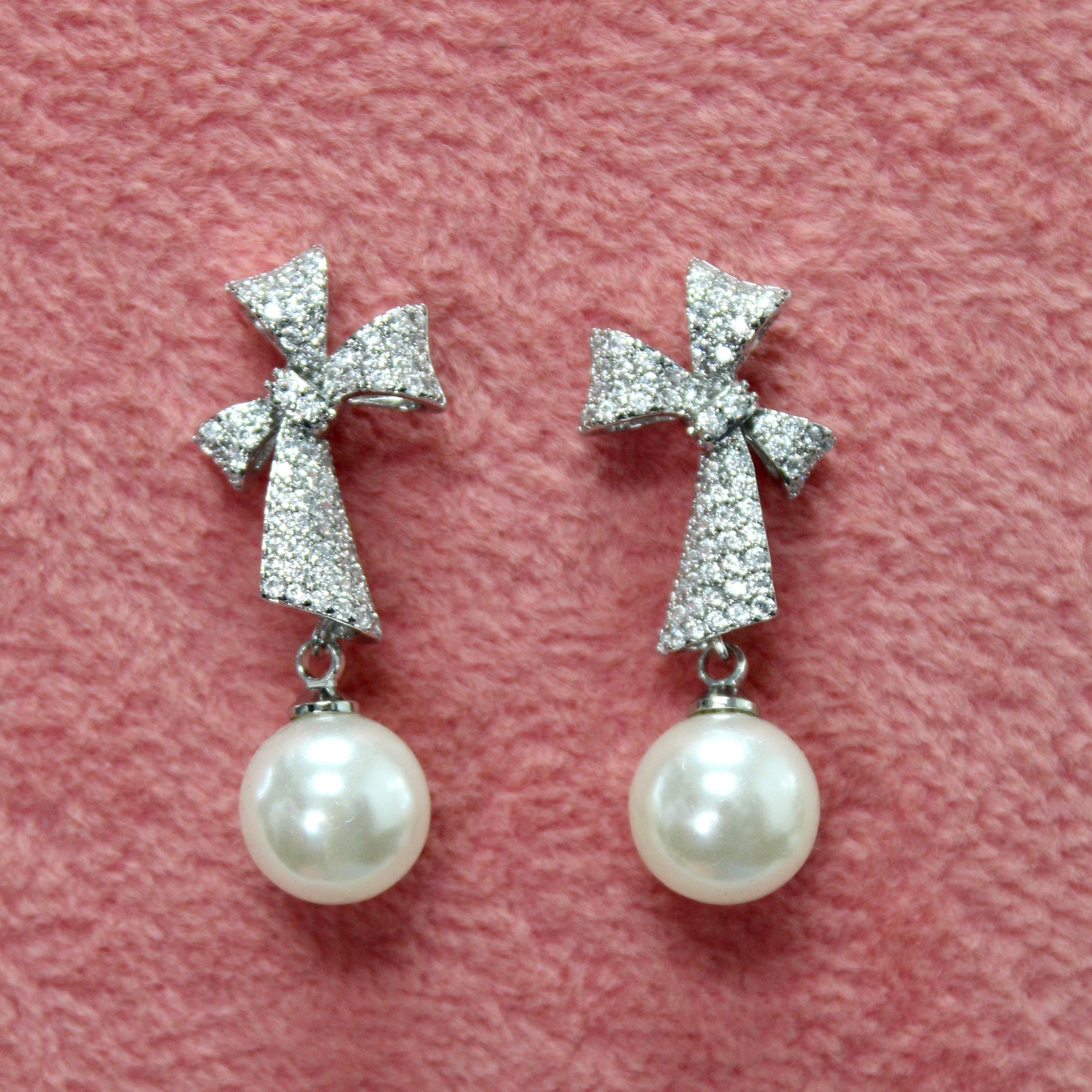 SOLENE - Simulated Diamonds and Pearls Earrings -RTS