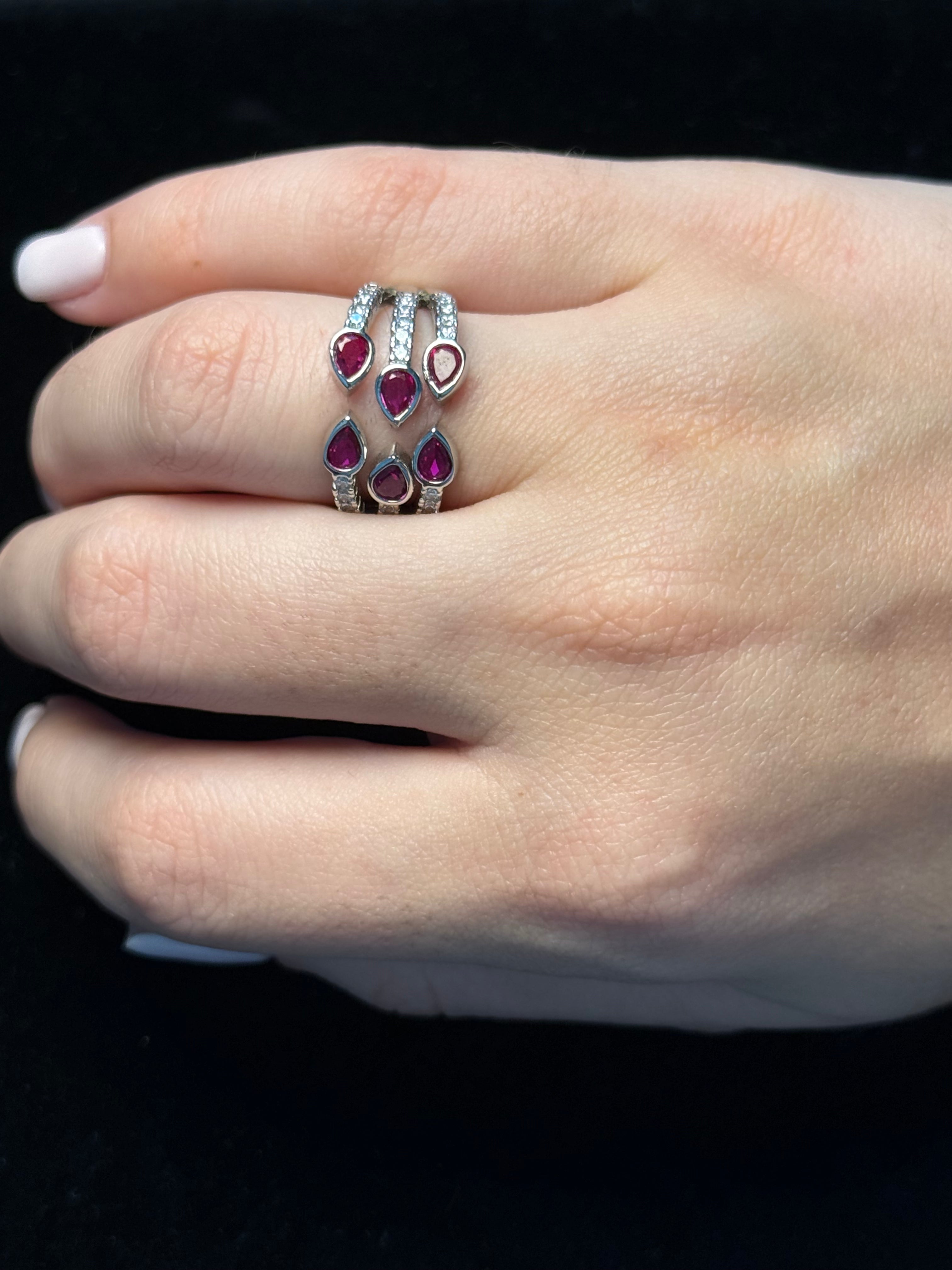 RUBY CASCADE RING