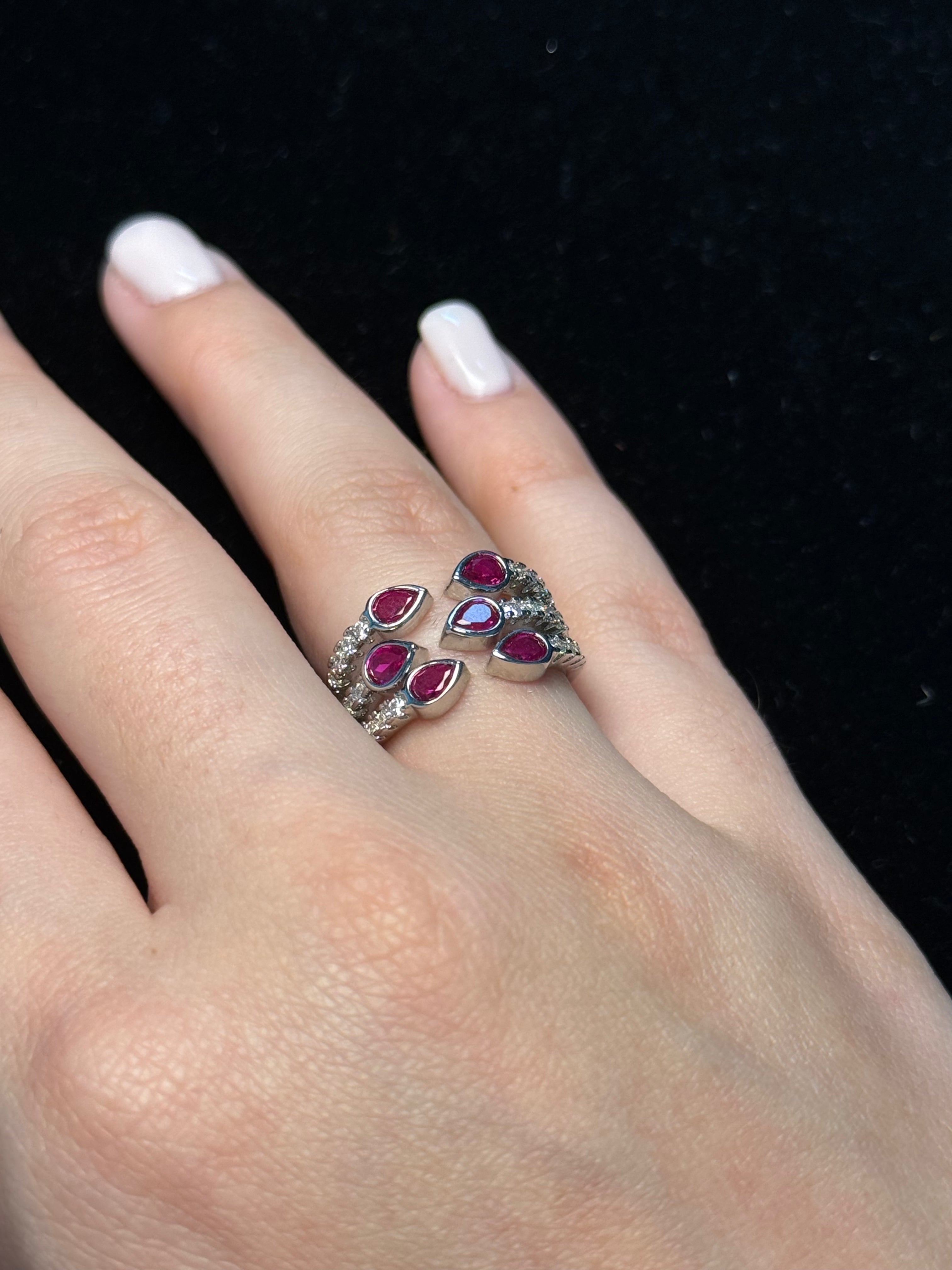 RUBY CASCADE RING