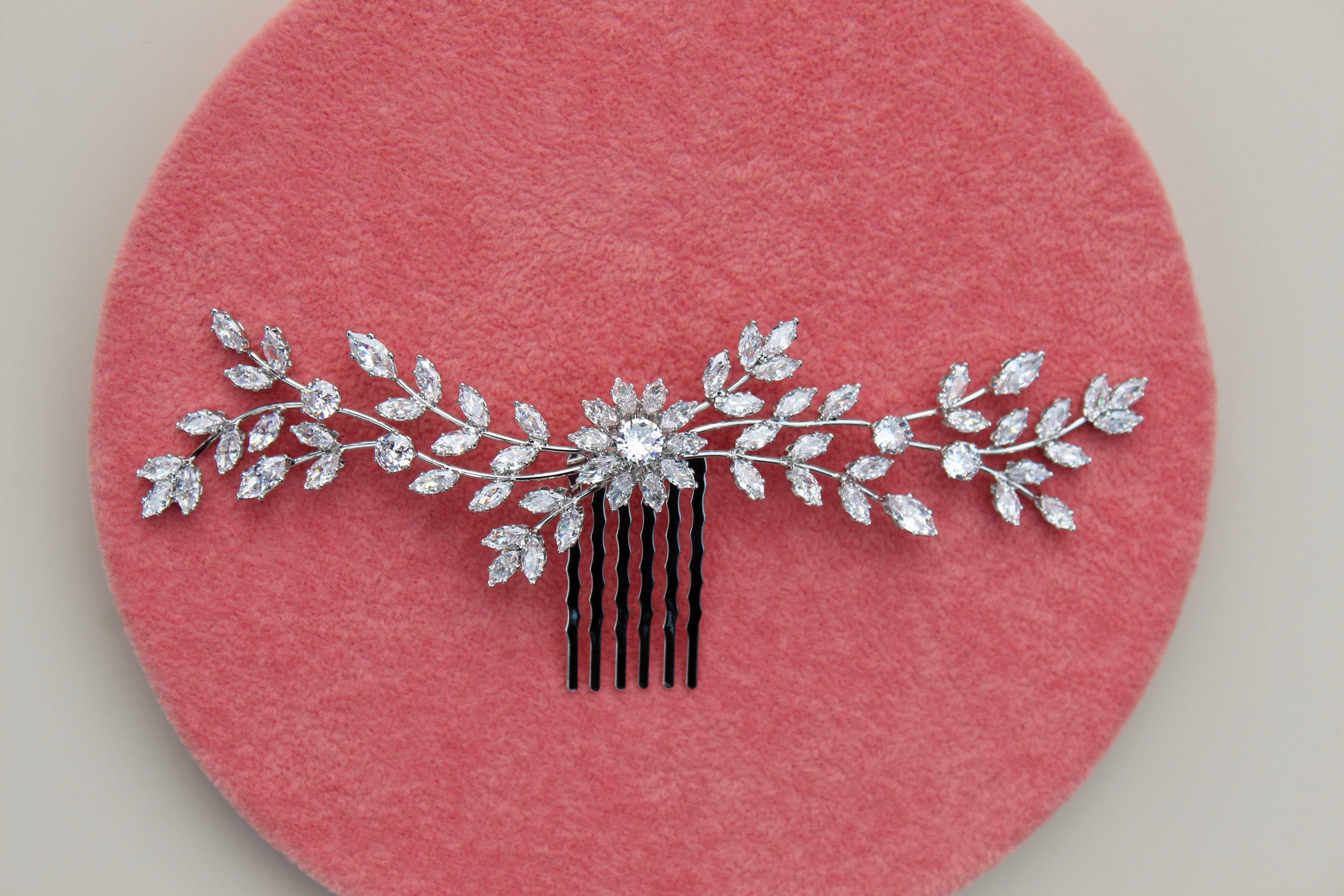 AMMIE - Simulated Diamonds Bridal Hair Comb -RTS