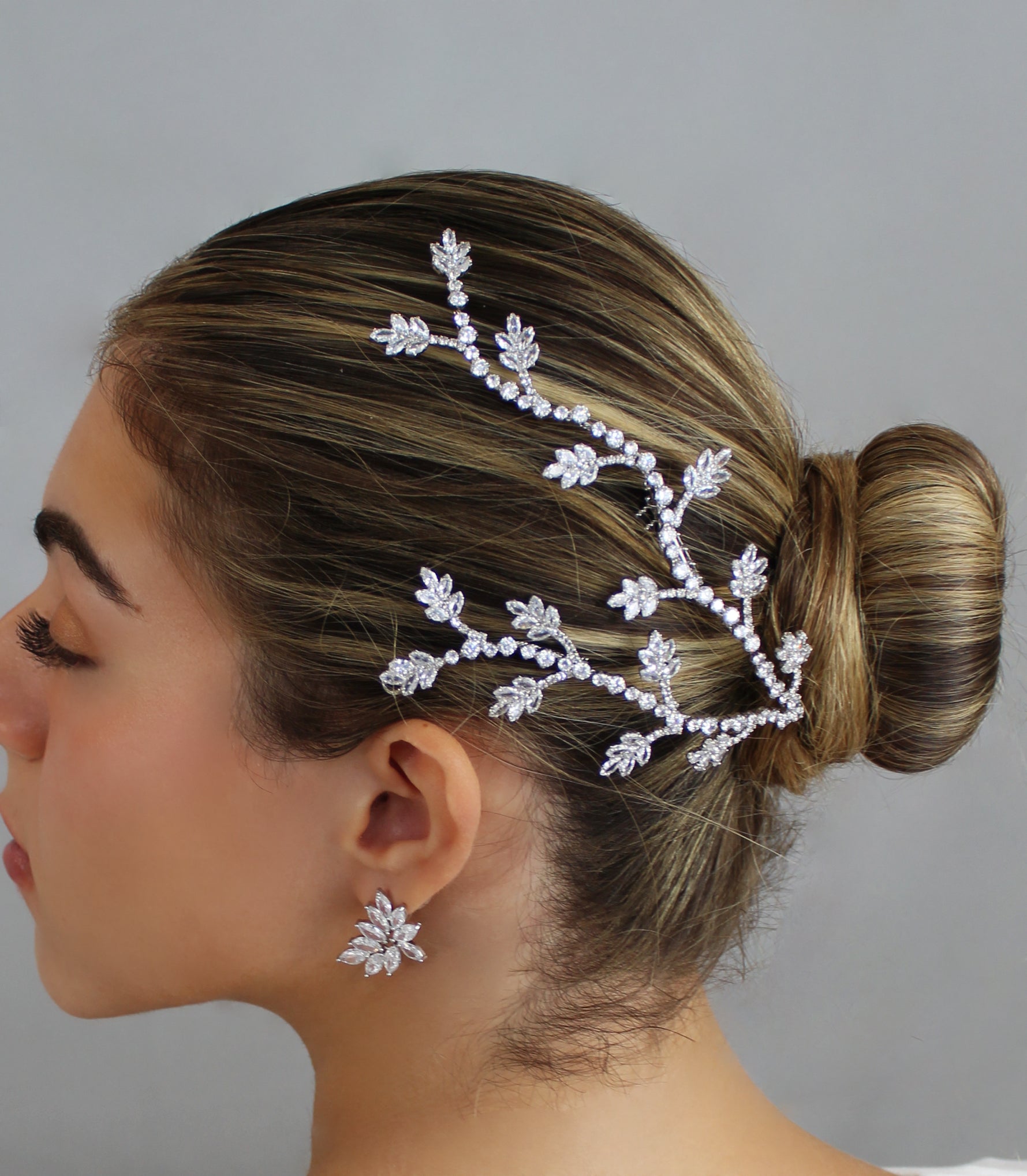 SUSANA -  Simulated Diamonds Bridal Hair Wings -RTS