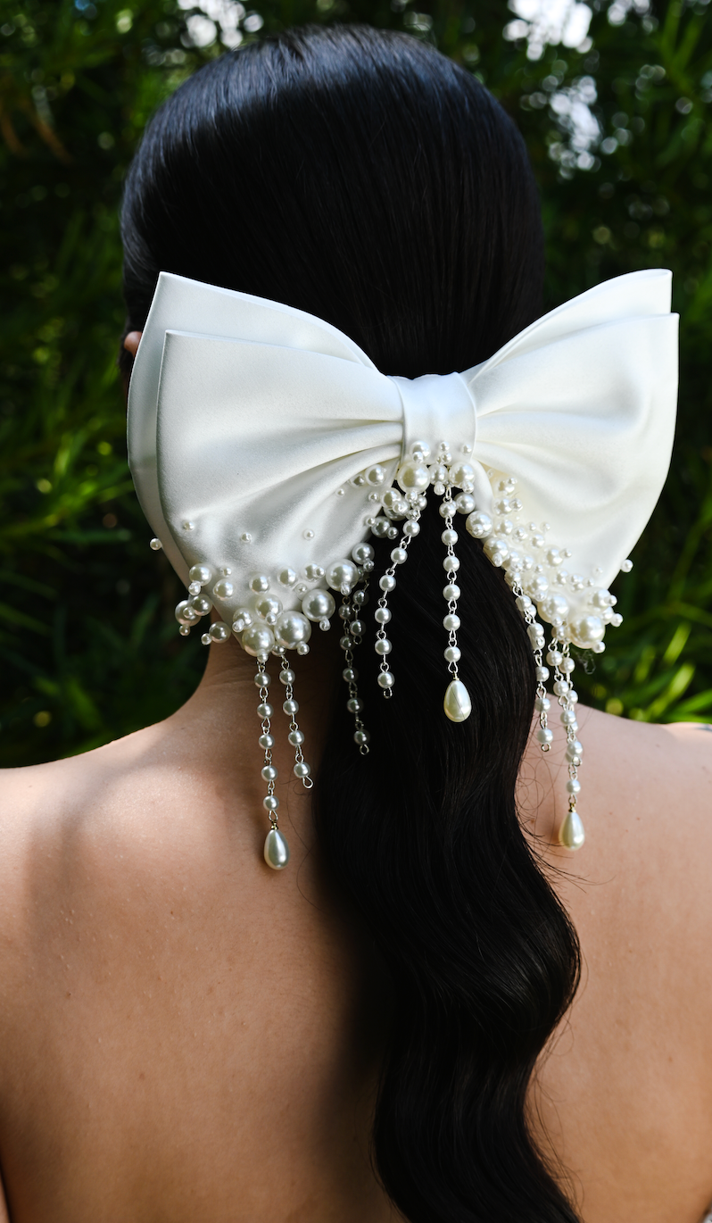 HARPER - Cascade Pearls Statement Bow -RTS