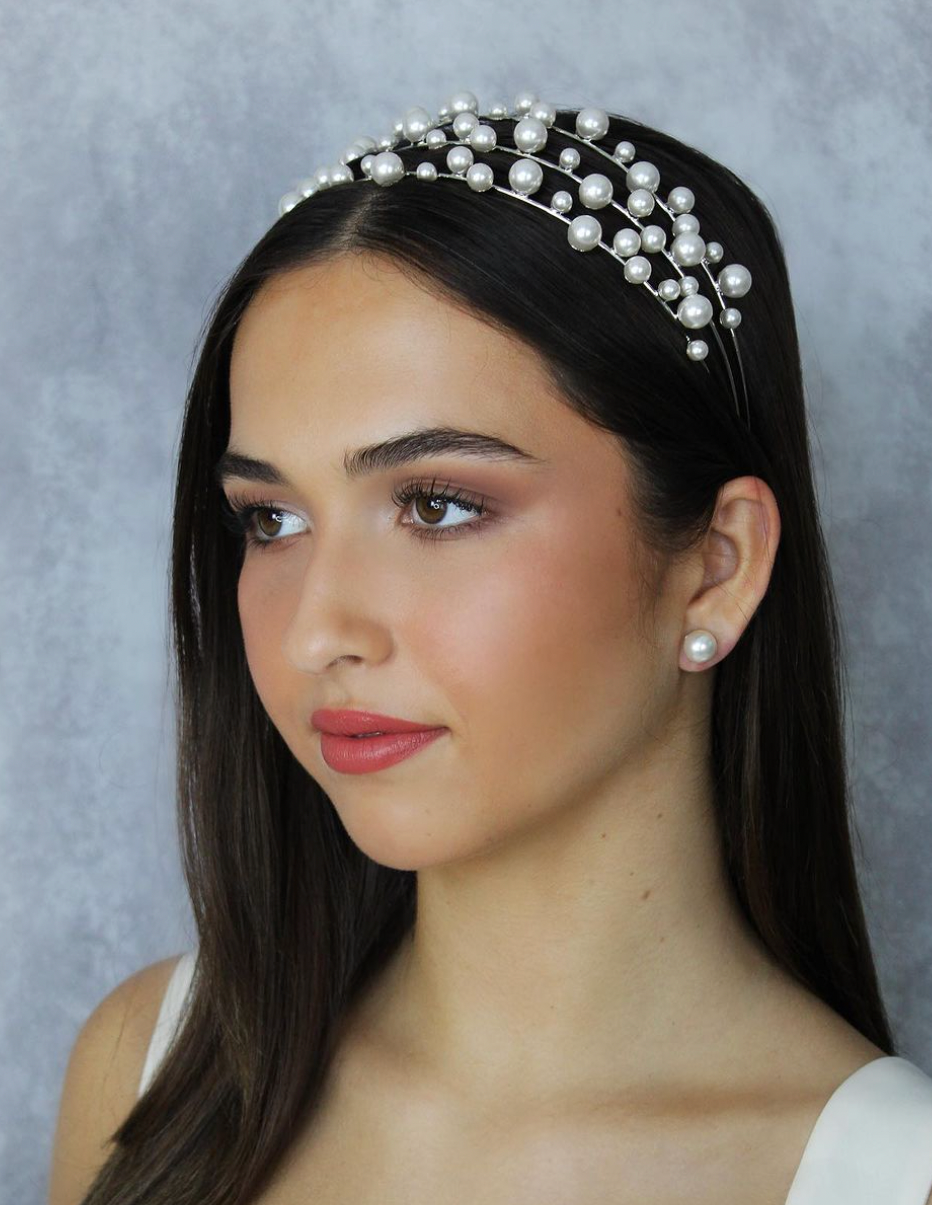 JULIE - Pearls Bridal Headband -RTS