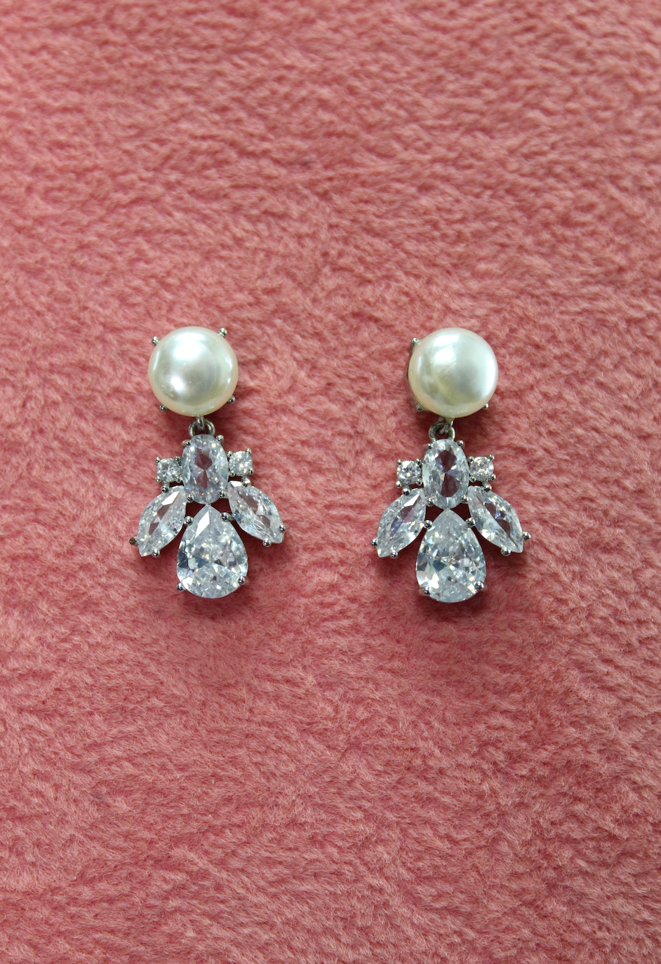 PILAR - Simulated Diamonds and Pearls Earrings -RTS