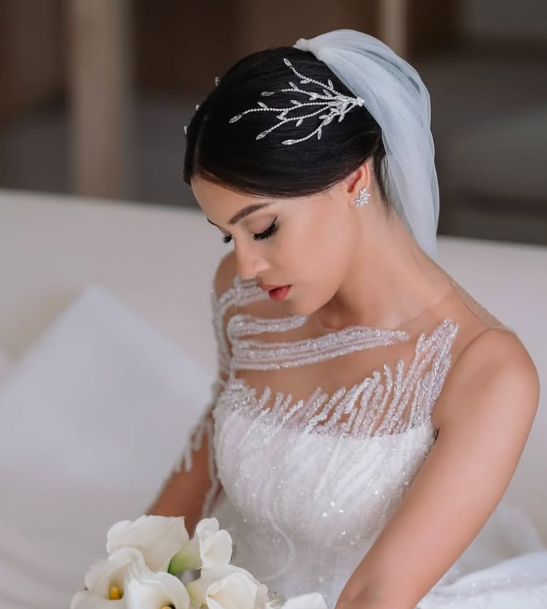 LISA - Swarovski Crystals Bridal Hair Wings / Side Piece