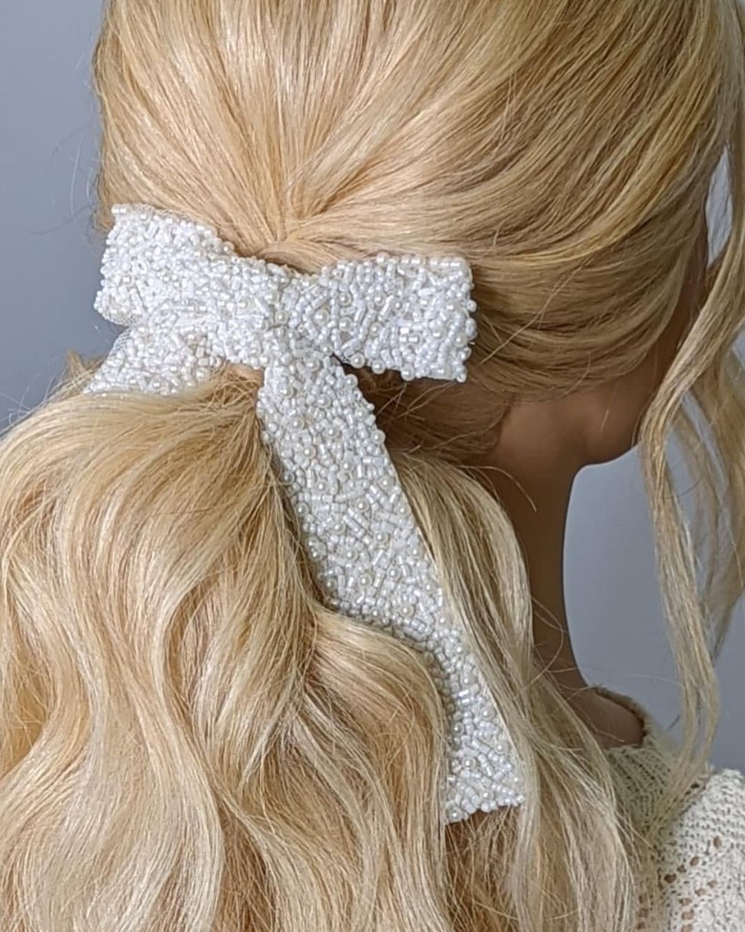 HAZEL - Pearls & Beads Embellished Hair Bow