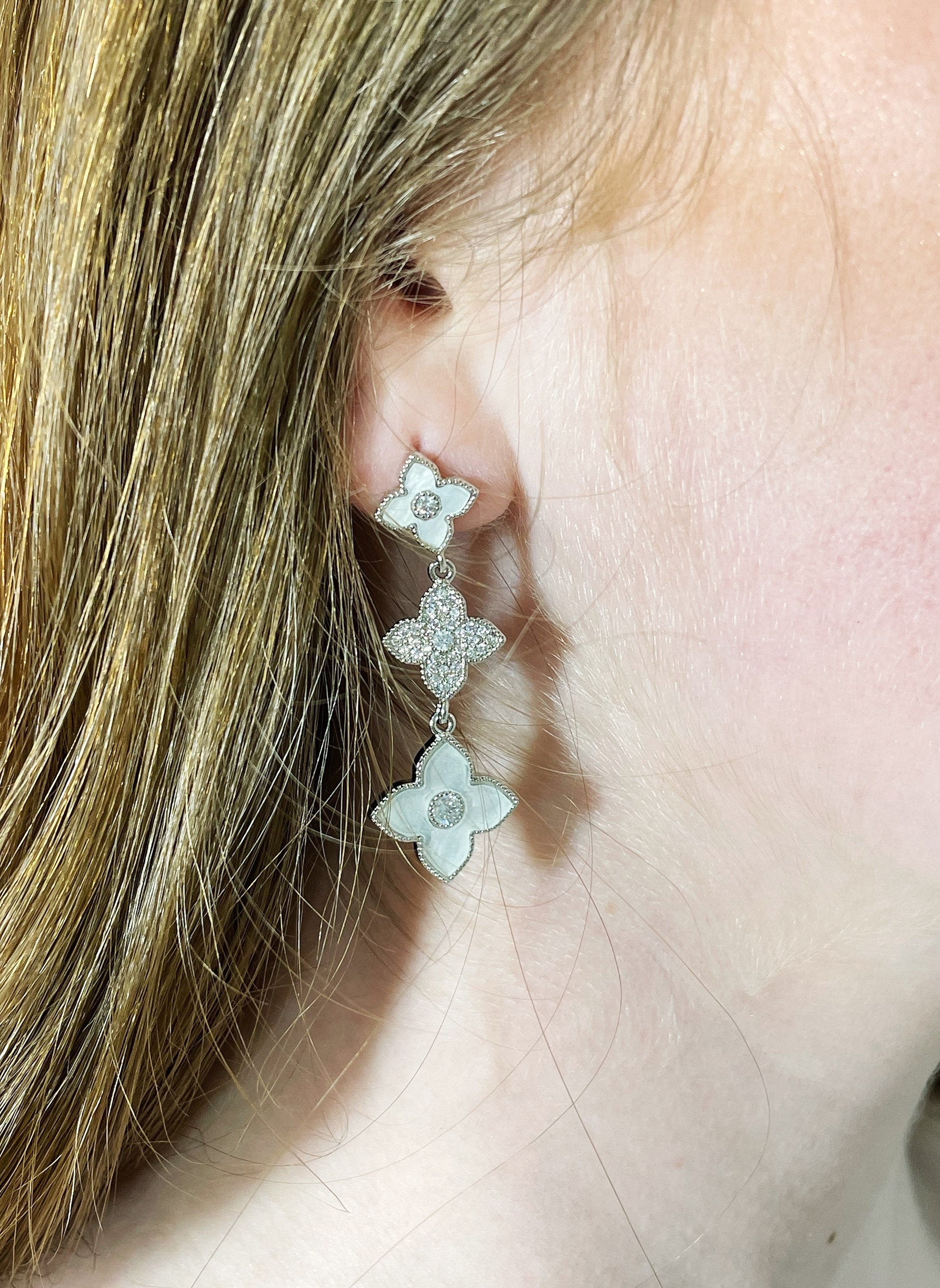 WILLOW - Simulated Diamonds Long Earrings -RTS