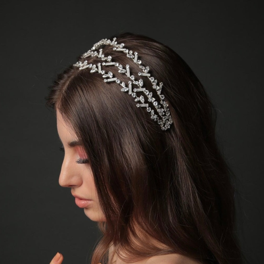 MONETTE - Swarovski Triple Row Headband