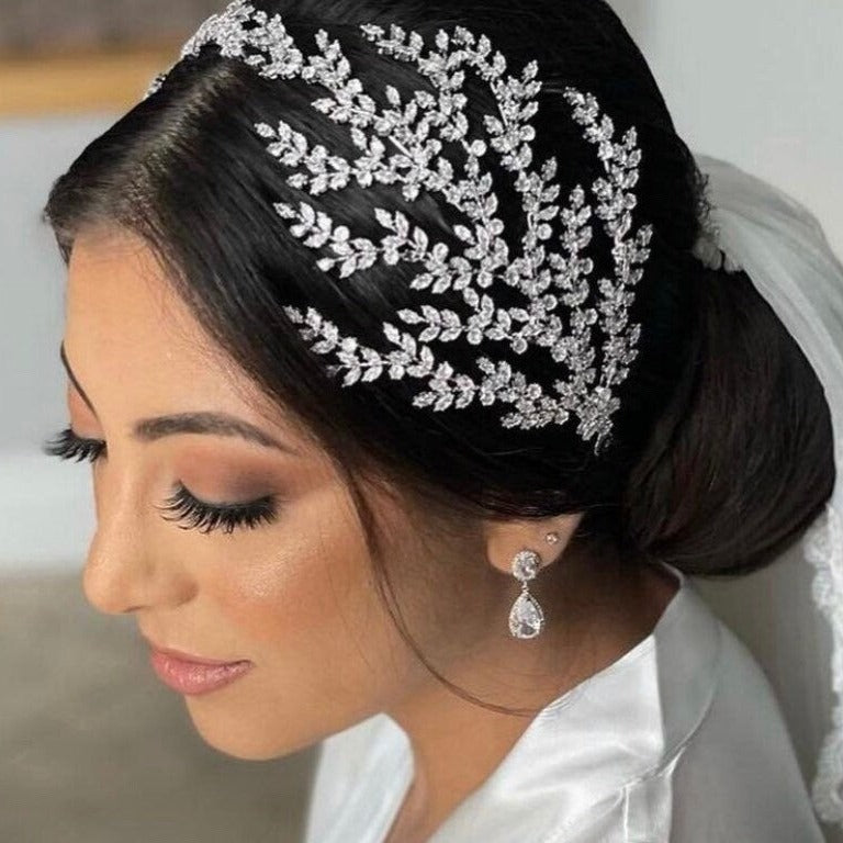 ALLISON -  Simulated Diamonds Headband with Side Designs