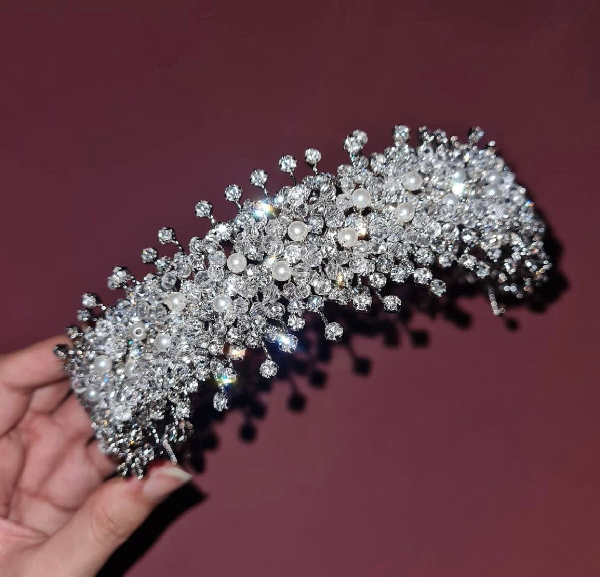 AUDREY - Swarovski Crystals and Pearls Headband