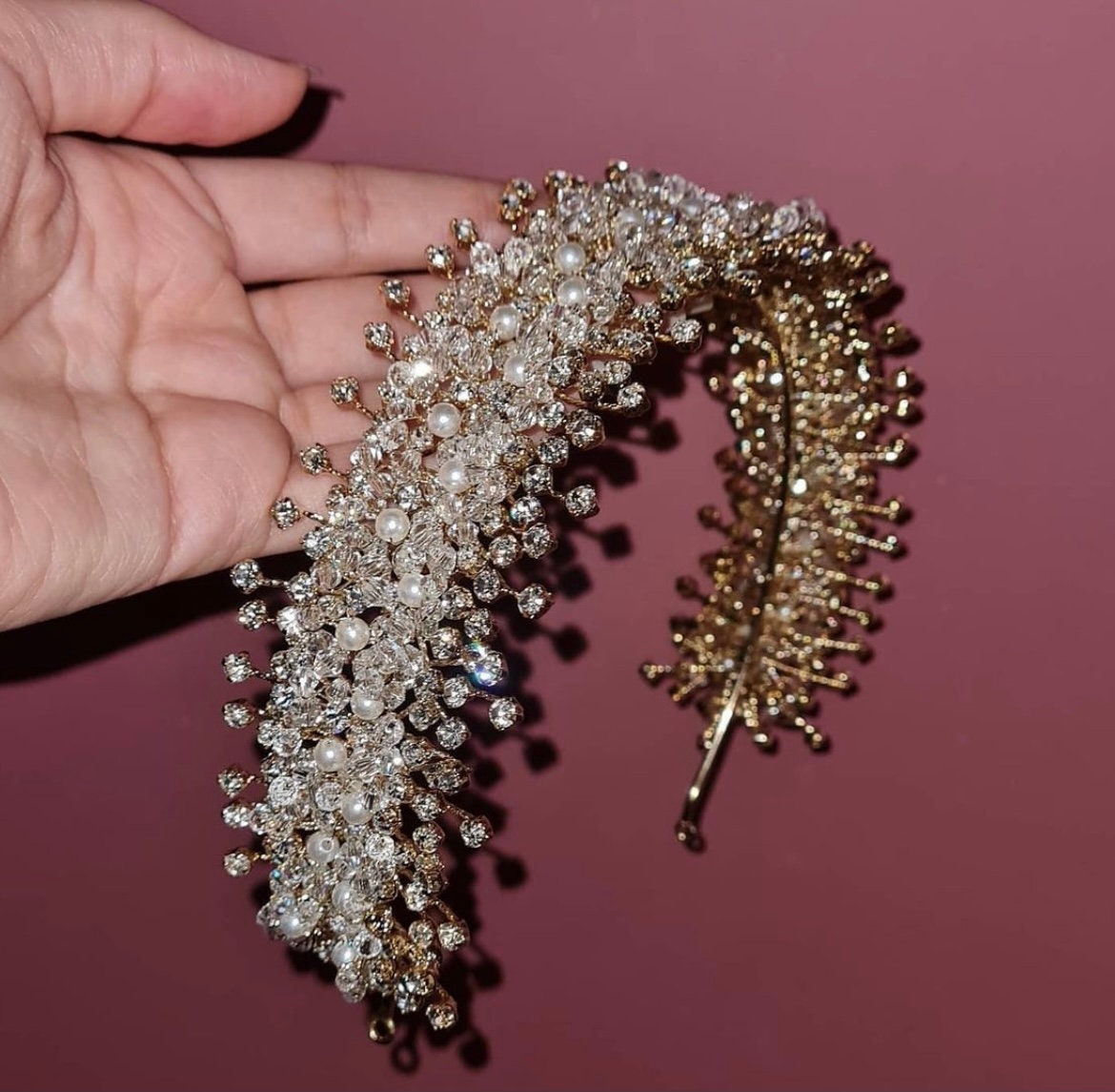 AUDREY - Swarovski Crystals and Pearls Headband