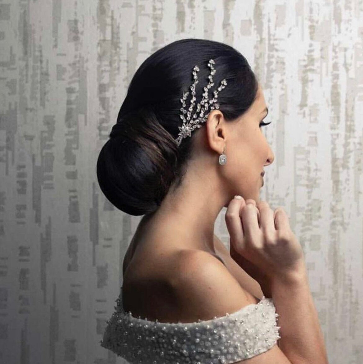 ROSANNA - Simulated Diamonds Bridal Hair Piece -RTS