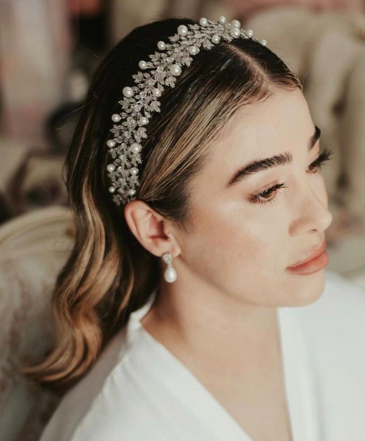 GALIT - Simulated Diamonds and Pearls Headband