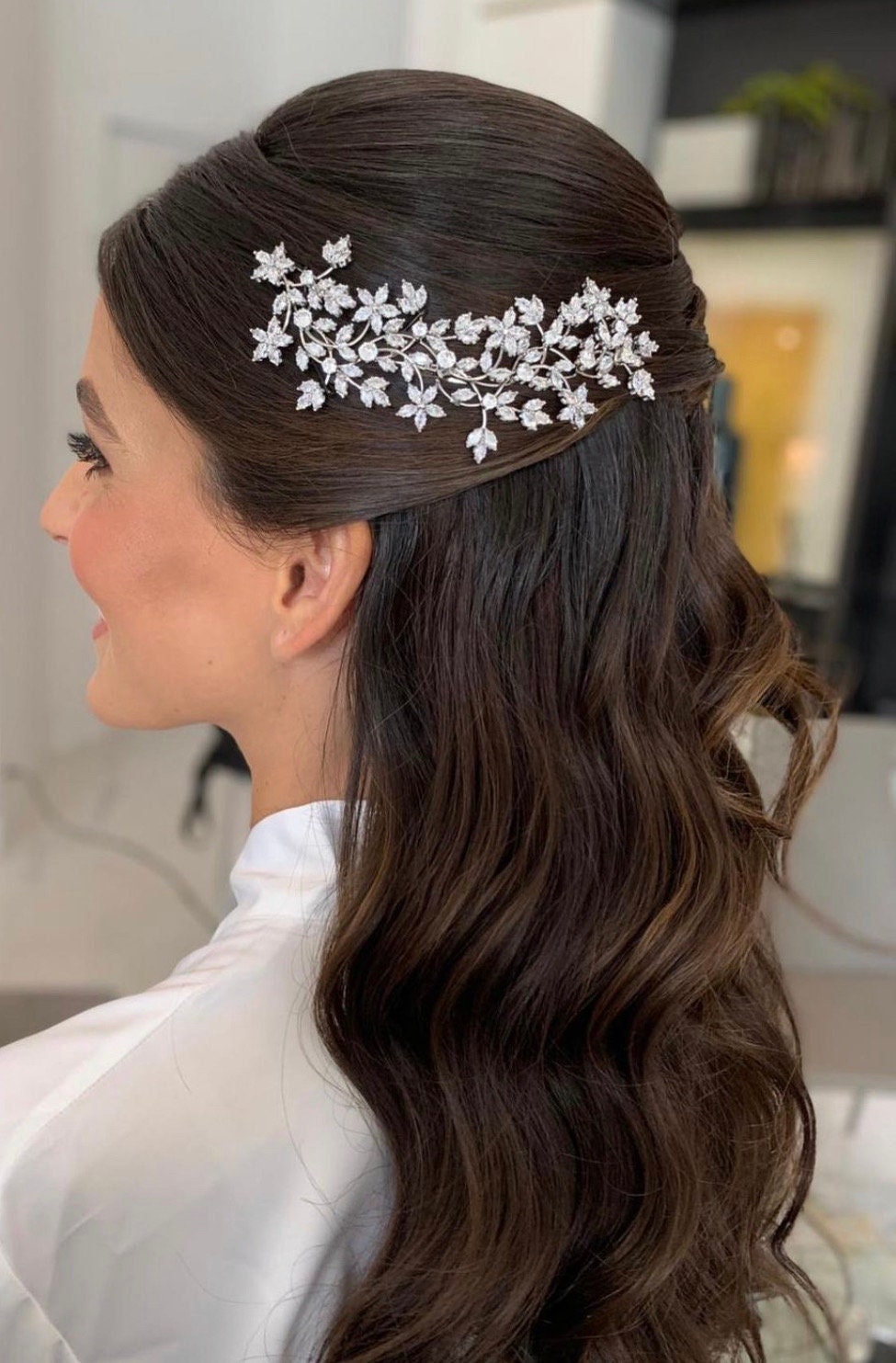 VICTORIA - Simulated Diamonds Bridal Hair Comb